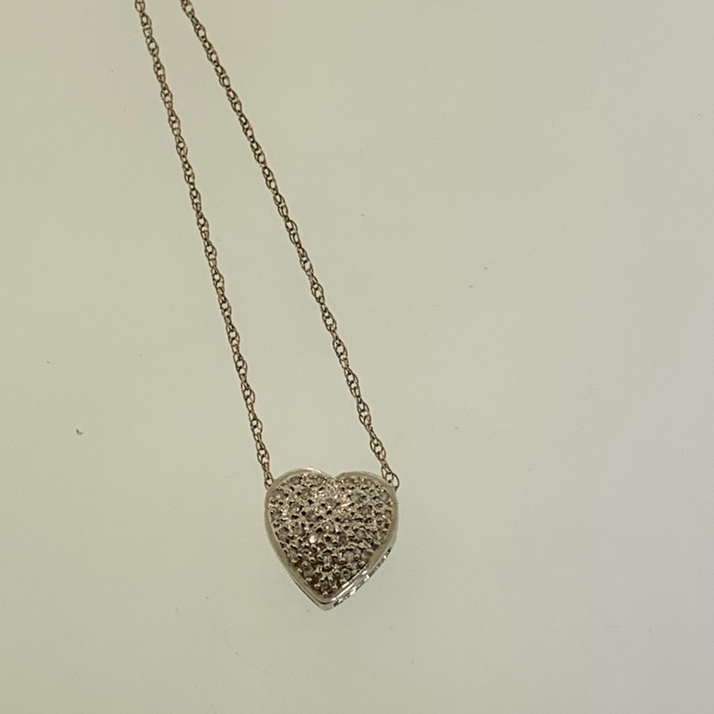 White gold heart necklace